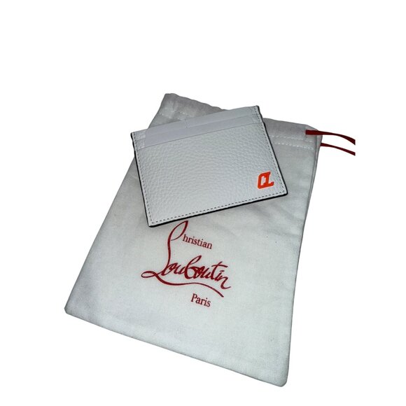Christian Louboutin Handbags - Christian Louboutin Kios Leather Card Holder Bianco White Fluo Orange NEW Bag